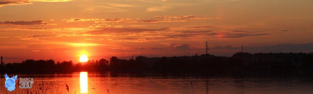 Закат на Вернхневыксунском пруду со стороны ул. М.Горького